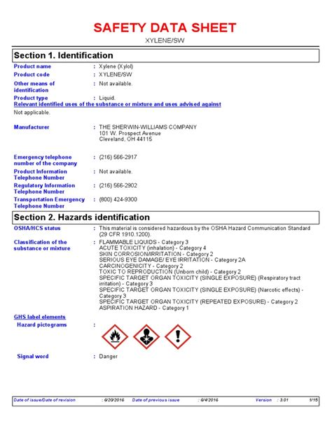 sherwin williams safety data sheets.